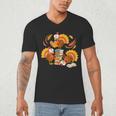 Turkey Reading Books Fall Thanksgiving Teacher Librarian Men's V-Neck T-Shirt