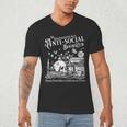Unapologetically Antisocial Book Club Meets Weekly Retro Men's V-Neck T-Shirt