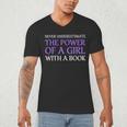 Never Underestimate Girl With A Book Women Inspiration Quote Men's V-Neck T-Shirt Never Underestimate Girl With A Book Women Inspiration Quote Men's V-Neck T-Shirt