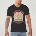 Unearth a Story 2026 Summer Reading Program Flowers Book Men's V-Neck T-Shirt Unearth a Story 2026 Summer Reading Program Flowers Book Men's V-Neck T-Shirt