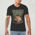 Unearth A Story Fox Reads a Book Men's V-Neck T-Shirt Unearth A Story Fox Reads a Book Men's V-Neck T-Shirt