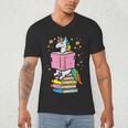 Unicorn Read Reading Book Librarian America Girls Women Men's V-Neck T-Shirt Unicorn Read Reading Book Librarian America Girls Women Men's V-Neck T-Shirt