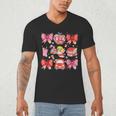 Valentine Cupid Coquette Pink Bow Apple Books Teacher Men's V-Neck T-Shirt