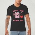 Valentines Day Book Read Your Heart Out Women Men Kids Men's V-Neck T-Shirt Valentines Day Book Read Your Heart Out Women Men Kids Men's V-Neck T-Shirt