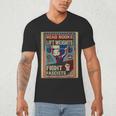 Vintage Style Read Books Lift Weights Fight Fascists Retro Men's V-Neck T-Shirt