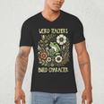 Weird Teachers Build Character Frog Reading Book Librarian Men's V-Neck T-Shirt Weird Teachers Build Character Frog Reading Book Librarian Men's V-Neck T-Shirt