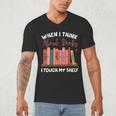 When I Think About Books I Touch My Shelf Bookworm Lovers Men's V-Neck T-Shirt