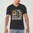 Wild About Reading Animals And Book Lovers Men's V-Neck T-Shirt Wild About Reading Animals And Book Lovers Men's V-Neck T-Shirt
