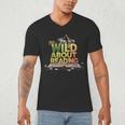 Wild About Reading Books Lovers Novelty Bookworm Library Day Men's V-Neck T-Shirt Wild About Reading Books Lovers Novelty Bookworm Library Day Men's V-Neck T-Shirt