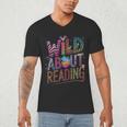 Wild About Reading Books Readers Lovers Bookworm Library Day Men's V-Neck T-Shirt
