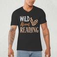 Wild About Reading Teacher Books Reader Lovers Leopard Zebra Men's V-Neck T-Shirt Wild About Reading Teacher Books Reader Lovers Leopard Zebra Men's V-Neck T-Shirt