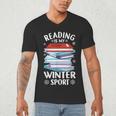 Winter Reading Book Bookworm Winter Men's V-Neck T-Shirt Winter Reading Book Bookworm Winter Men's V-Neck T-Shirt