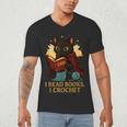 Wizard Cat Reading a Book While Crocheting Men's V-Neck T-Shirt Wizard Cat Reading a Book While Crocheting Men's V-Neck T-Shirt
