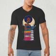 Woman And Books Stack Afro Girl Reading Lover Men's V-Neck T-Shirt Woman And Books Stack Afro Girl Reading Lover Men's V-Neck T-Shirt
