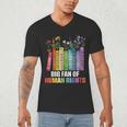 Women Floral Book Big Fan Of Human Rights Liberal Protest Men's V-Neck T-Shirt