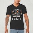 Women's 1986 Chapter Forty 40th Birthday Wildflower Book 40 Year Old Men's V-Neck T-Shirt Women's 1986 Chapter Forty 40th Birthday Wildflower Book 40 Year Old Men's V-Neck T-Shirt