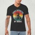 Women's Easily Distracted By Books Men's V-Neck T-Shirt