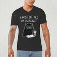 Women's First Of All I’m A Delight Cute Cat Books Coffee Humor Men's V-Neck T-Shirt Women's First Of All I’m A Delight Cute Cat Books Coffee Humor Men's V-Neck T-Shirt