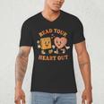Women's Read Your Heart Out Teacher Valentines Reading Book Love Men's V-Neck T-Shirt