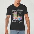 Yarn Quote Easily Distracted By Books And Yarn Reader Men's V-Neck T-Shirt