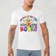 100 Days In The Book Fun 100 Days Of School Boy Girl Teacher Men's V-Neck T-Shirt