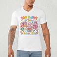 100th Day Of School Teacher 100 Days Coffee Books Men's V-Neck T-Shirt 100th Day Of School Teacher 100 Days Coffee Books Men's V-Neck T-Shirt