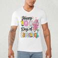 100th Day Of School Teacher Books 100 Days Of Preschool Girl Men's V-Neck T-Shirt 100th Day Of School Teacher Books 100 Days Of Preschool Girl Men's V-Neck T-Shirt