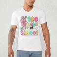 100th Day Of School Teacher Books 100 Days Of School Women Men's V-Neck T-Shirt 100th Day Of School Teacher Books 100 Days Of School Women Men's V-Neck T-Shirt