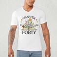 1986 Chapter Forty 40th Birthday Wildflower Book Men's V-Neck T-Shirt 1986 Chapter Forty 40th Birthday Wildflower Book Men's V-Neck T-Shirt