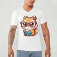 Adorable Book Lover Chipmunk With Reading Glasses Cute Premium Men's V-Neck T-Shirt Adorable Book Lover Chipmunk With Reading Glasses Cute Premium Men's V-Neck T-Shirt