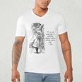 Alice Adventures Wonderland Vintage Book Quote Lewis Carrol Men's V-Neck T-Shirt Alice Adventures Wonderland Vintage Book Quote Lewis Carrol Men's V-Neck T-Shirt
