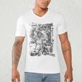 Apocalypse St John Devours The Book 1498 DüRer Angels Men's V-Neck T-Shirt Apocalypse St John Devours The Book 1498 DüRer Angels Men's V-Neck T-Shirt