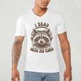 Audio Book Reader Book Lover Raccoon I Read With My Ears Men's V-Neck T-Shirt Audio Book Reader Book Lover Raccoon I Read With My Ears Men's V-Neck T-Shirt