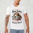 Basset Hound Dog Breed I Just Want To Read Books And Pet My Men's V-Neck T-Shirt Basset Hound Dog Breed I Just Want To Read Books And Pet My Men's V-Neck T-Shirt