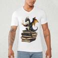 Book Dragon Men's V-Neck T-Shirt