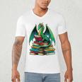 Book Dragon Reading Books Men's V-Neck T-Shirt