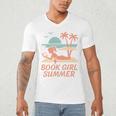 Book Girl Summer Book Reading Retro Sunset Men's V-Neck T-Shirt Book Girl Summer Book Reading Retro Sunset Men's V-Neck T-Shirt