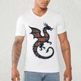 Book Lover Bookworm Reading Books Dragon Men's V-Neck T-Shirt Book Lover Bookworm Reading Books Dragon Men's V-Neck T-Shirt