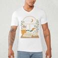 Book Lover Moonlight Reading Scene Night Men's V-Neck T-Shirt