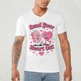 Book Lover Read Your Heart Out Teacher Kids Valentines Men's V-Neck T-Shirt
