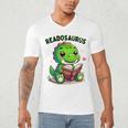 Book Lover Reading Dinosaur Readosaurus Library Men's V-Neck T-Shirt Book Lover Reading Dinosaur Readosaurus Library Men's V-Neck T-Shirt