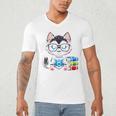 Book Lover Reading Husky Dog Men's V-Neck T-Shirt