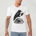 Book Raven Vintage Dark Academia Literature Reading Men's V-Neck T-Shirt Book Raven Vintage Dark Academia Literature Reading Men's V-Neck T-Shirt