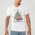 All Booked For Christmas Book Christmas Tree Lights Bookish Men's V-Neck T-Shirt All Booked For Christmas Book Christmas Tree Lights Bookish Men's V-Neck T-Shirt