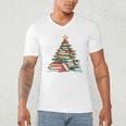 All Booked For Christmas Book Christmas Tree Lights Xmas Men's V-Neck T-Shirt