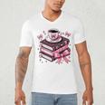All Booked For Valentine's Teacher Coquette Bow Coffee Book Men's V-Neck T-Shirt All Booked For Valentine's Teacher Coquette Bow Coffee Book Men's V-Neck T-Shirt