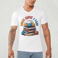 “Books Coffee & Yarn Enthusiast Cozy Reader Men's V-Neck T-Shirt