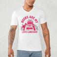 Books Are My Love Language Valentine Book Lover Men's V-Neck T-Shirt