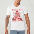 Books Are My Love Language Valentine Book Reading Teacher Men's V-Neck T-Shirt Books Are My Love Language Valentine Book Reading Teacher Men's V-Neck T-Shirt