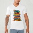 Books Painting Colorful Art Abstract Graphic Books Men's V-Neck T-Shirt
